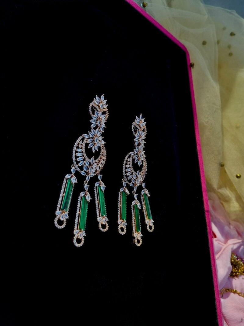 Emerald Cascade Danglers - Image 3