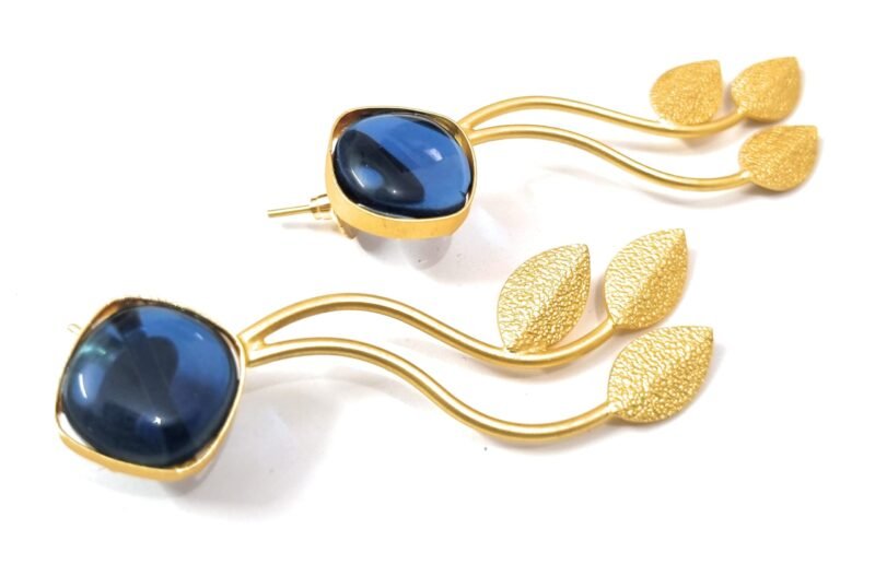 golden leaf danglers with elegant design and classy look.