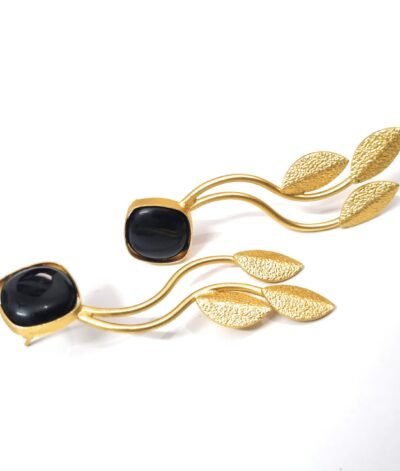 golden leaf danglers with elegant design and classy look.