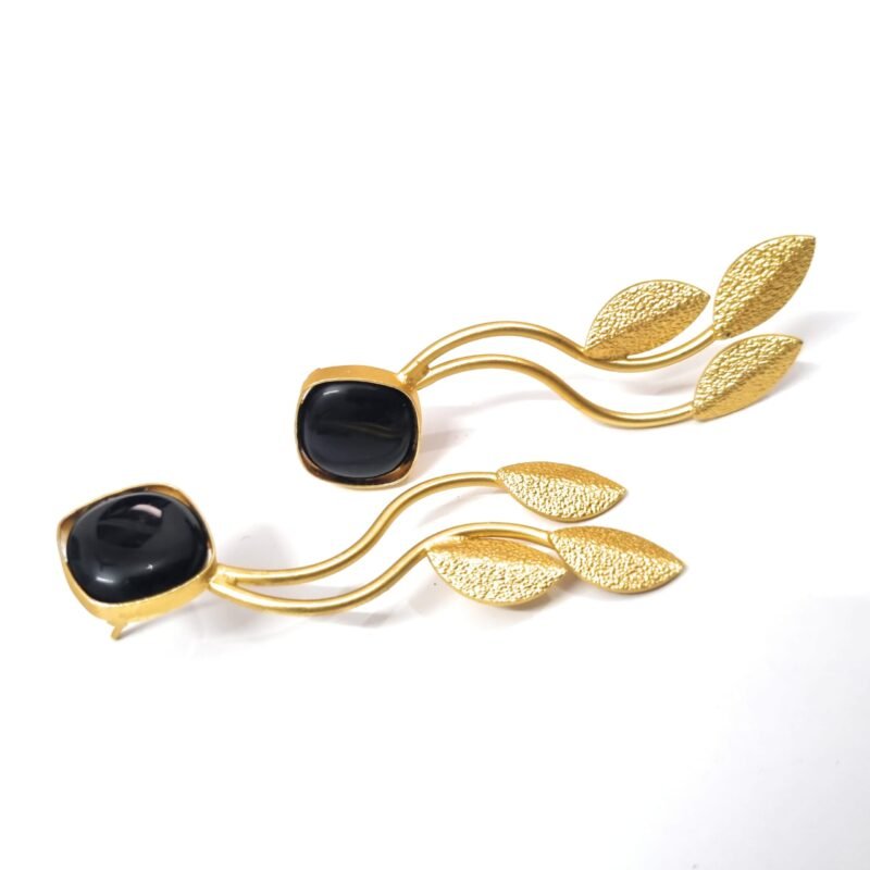 golden leaf danglers with elegant design and classy look.