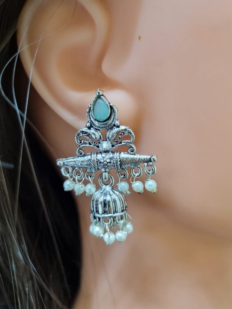 Oxidised jhumki - Image 4