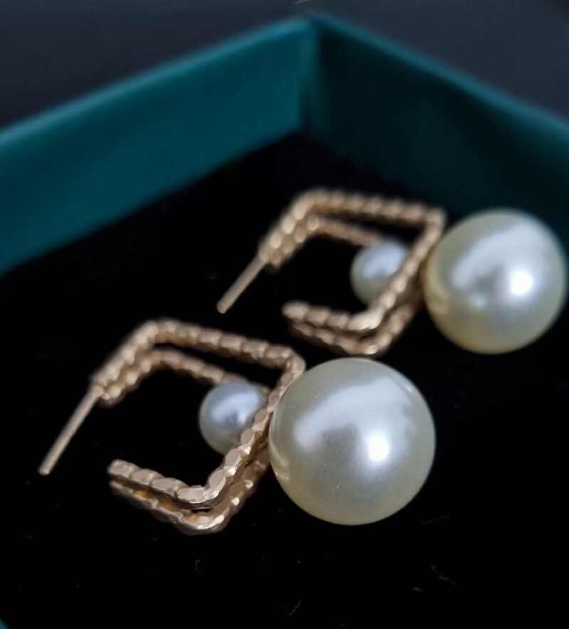 304 stainless steel hanging pearl earrings