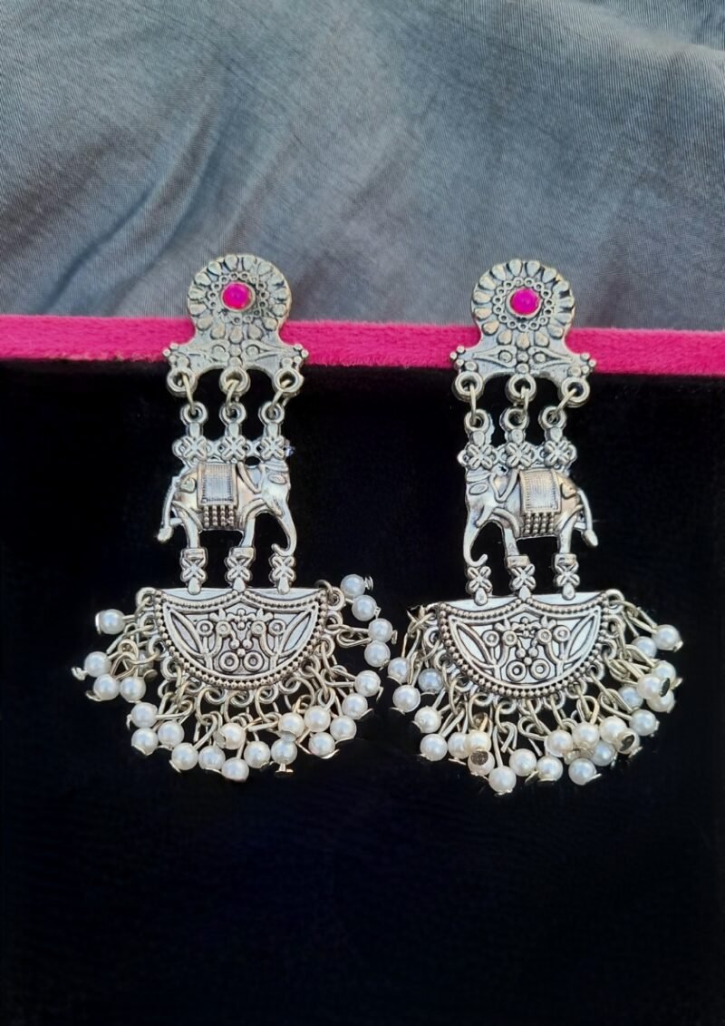 Elephant oxidised danglers