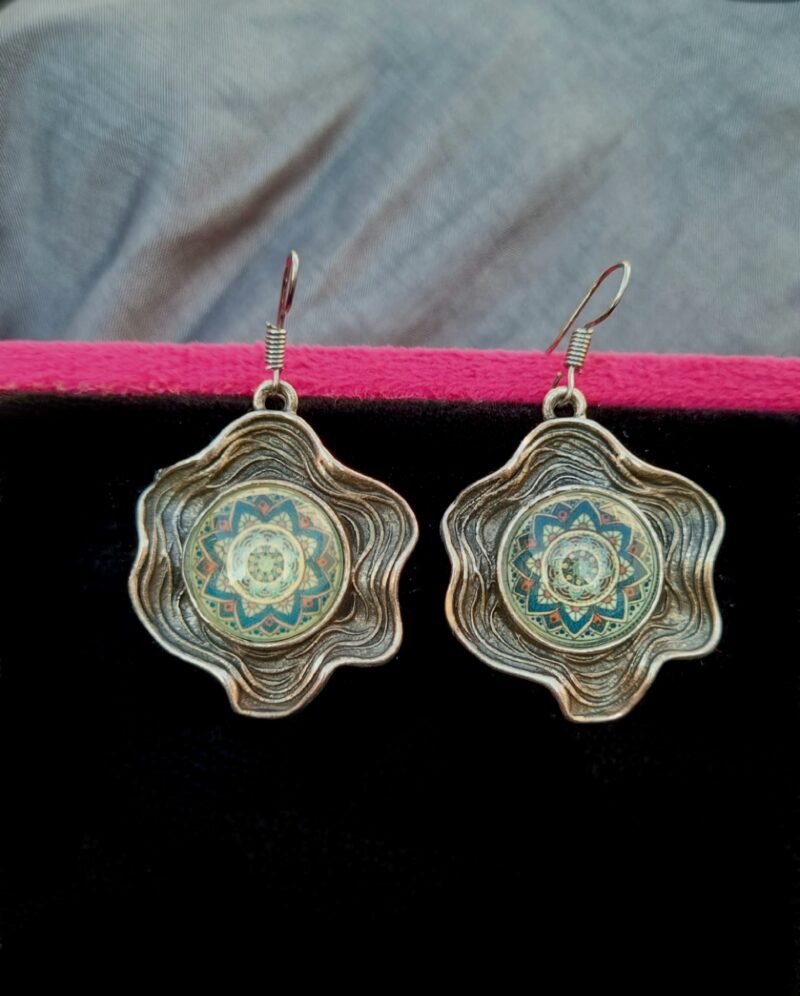 Enamel oxidised earrings - Image 3